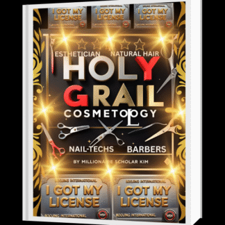 picture of the book cover the holy grail /cosmetology mastery ultimate exam prep