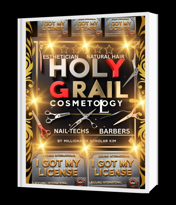picture of the book cover the holy grail /cosmetology mastery ultimate exam prep